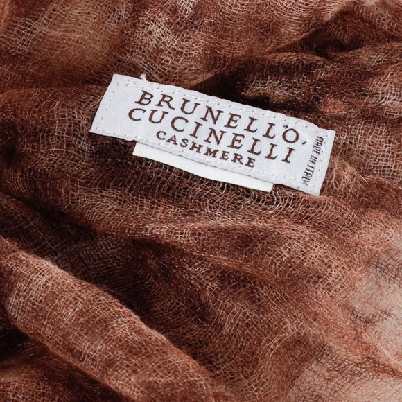 *SOLD* Brunello Cucinelli Sheer Cashmere Abstract Print Scarf - Picture 5 of 5